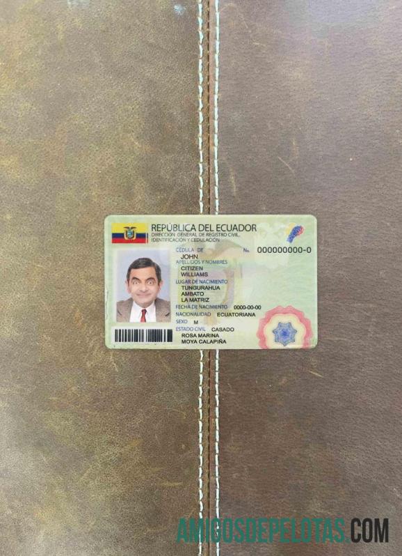 Ecuador ID olhar de foto frente exemplo